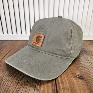 Carhartt Canvas Cap Strapback Dusty Olive Green Outdoors Dad Workwear Hat Casual